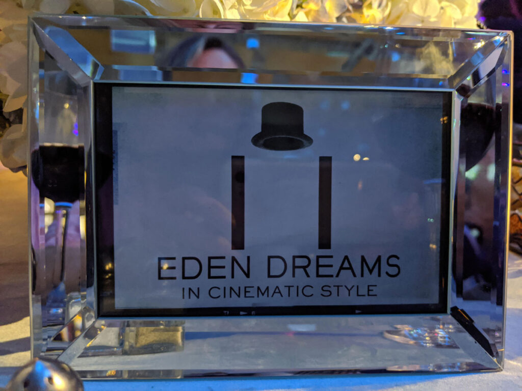 Eden Dreams of Cinematic Style Table Sign
