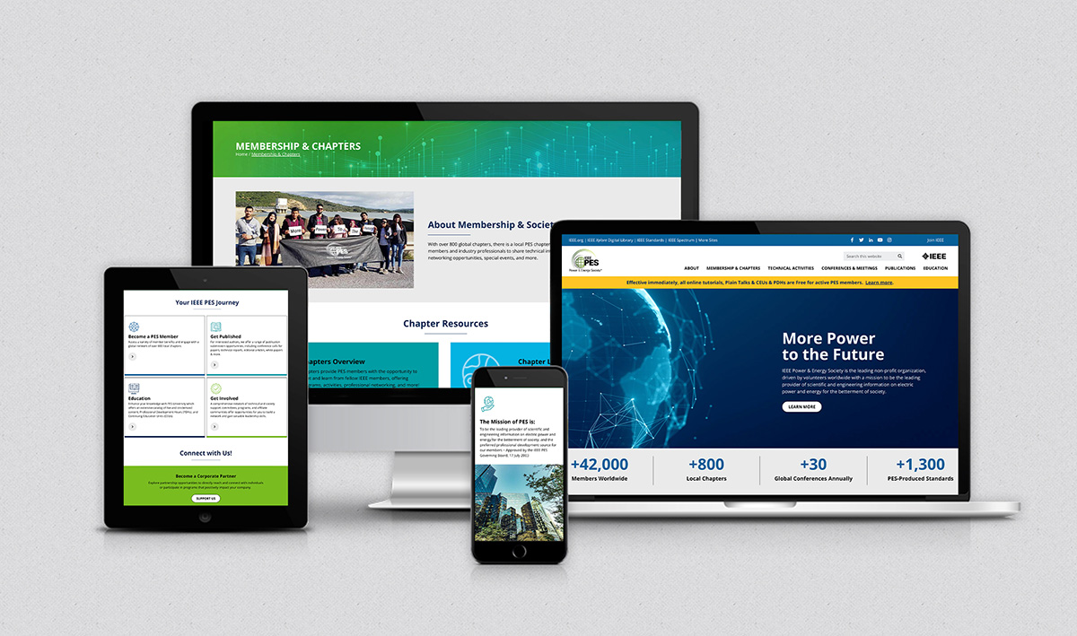 Multi-screen View of the IEEE PES site