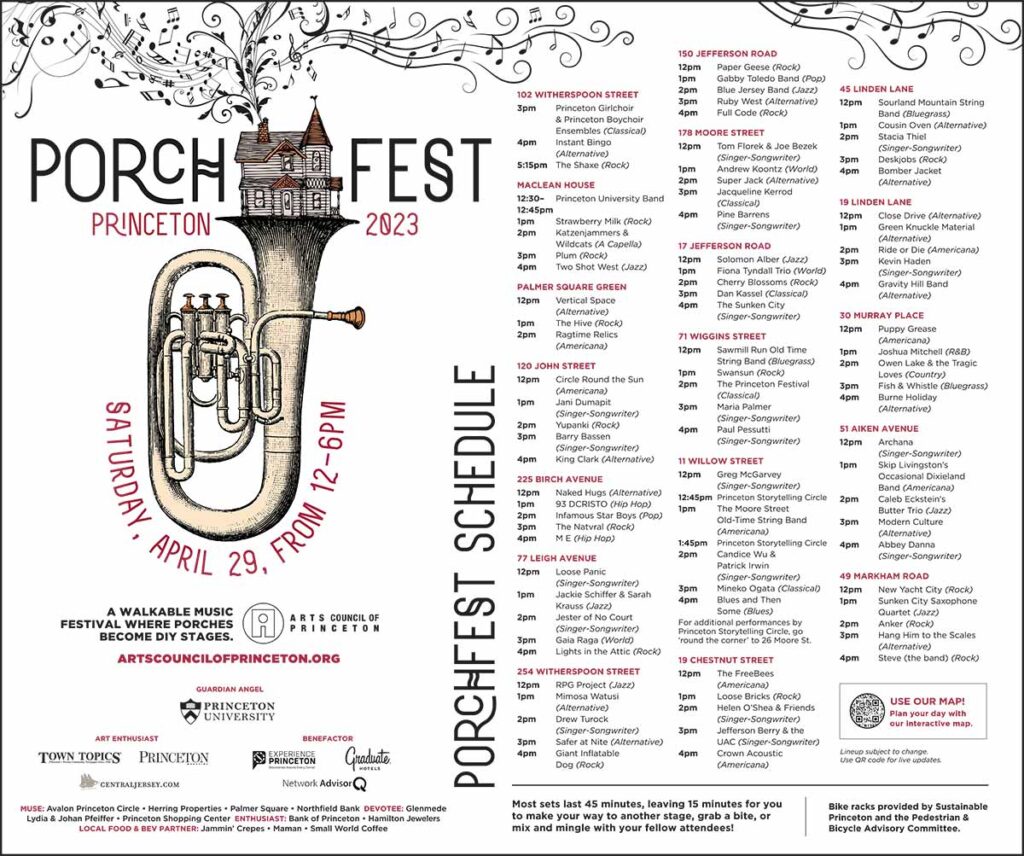 Porchfest 2023 Schedule